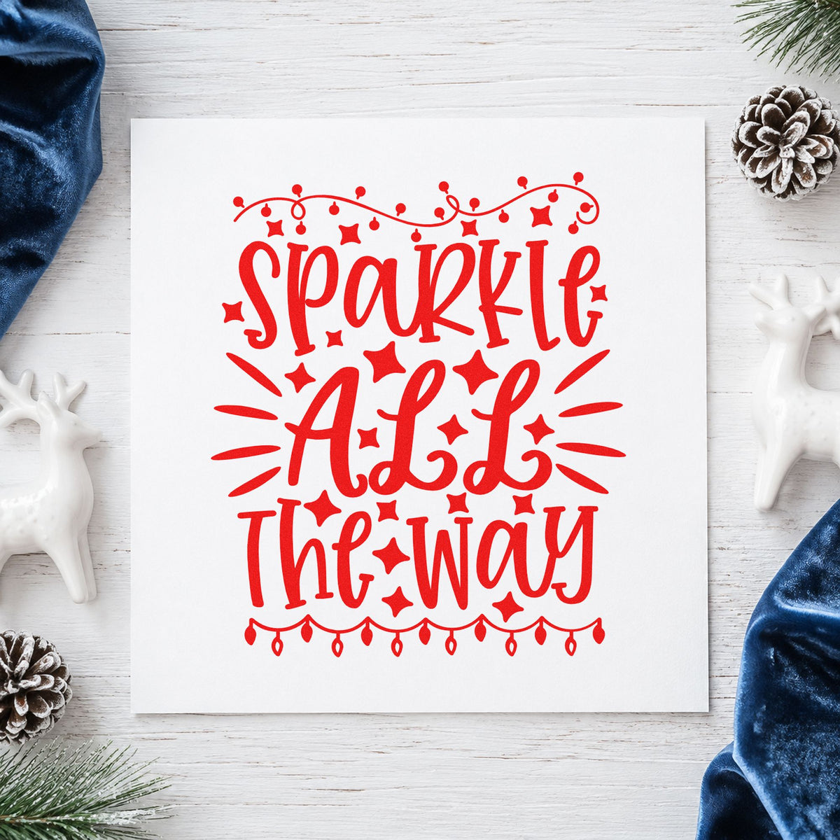Sparkle All The Way Lights With Stars PSI Pre-Inked Stamp in use 7