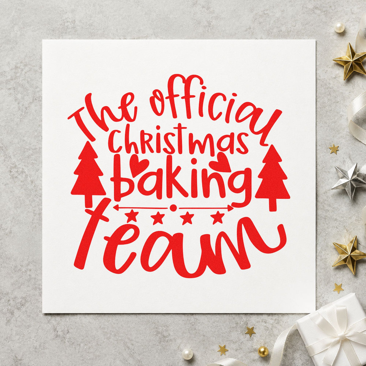The Official Christmas Baking Team Rubber Stamp – Duo Hand in use 5