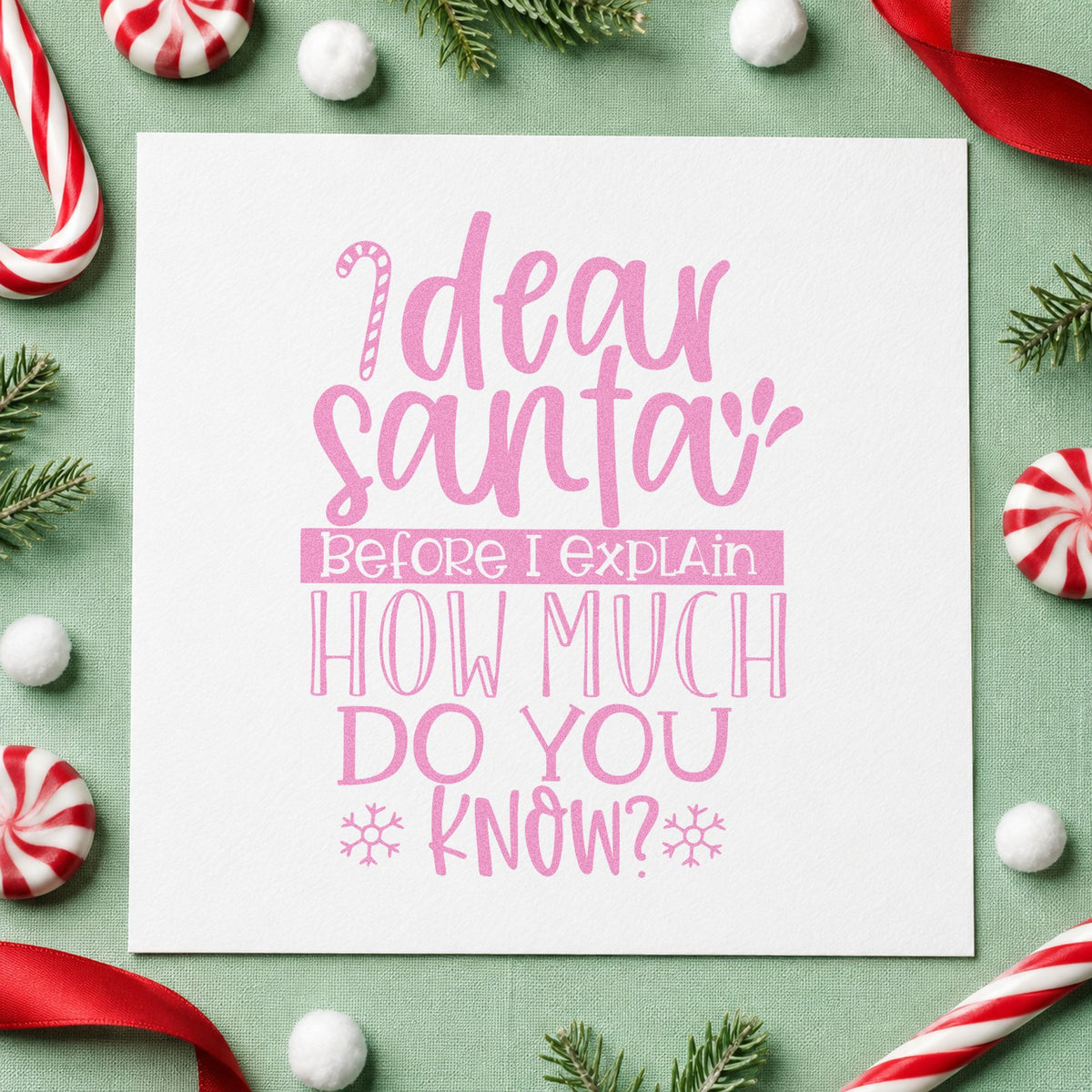 Dear Santa How Much Know Rubber Stamp – Duo Hand in use 10