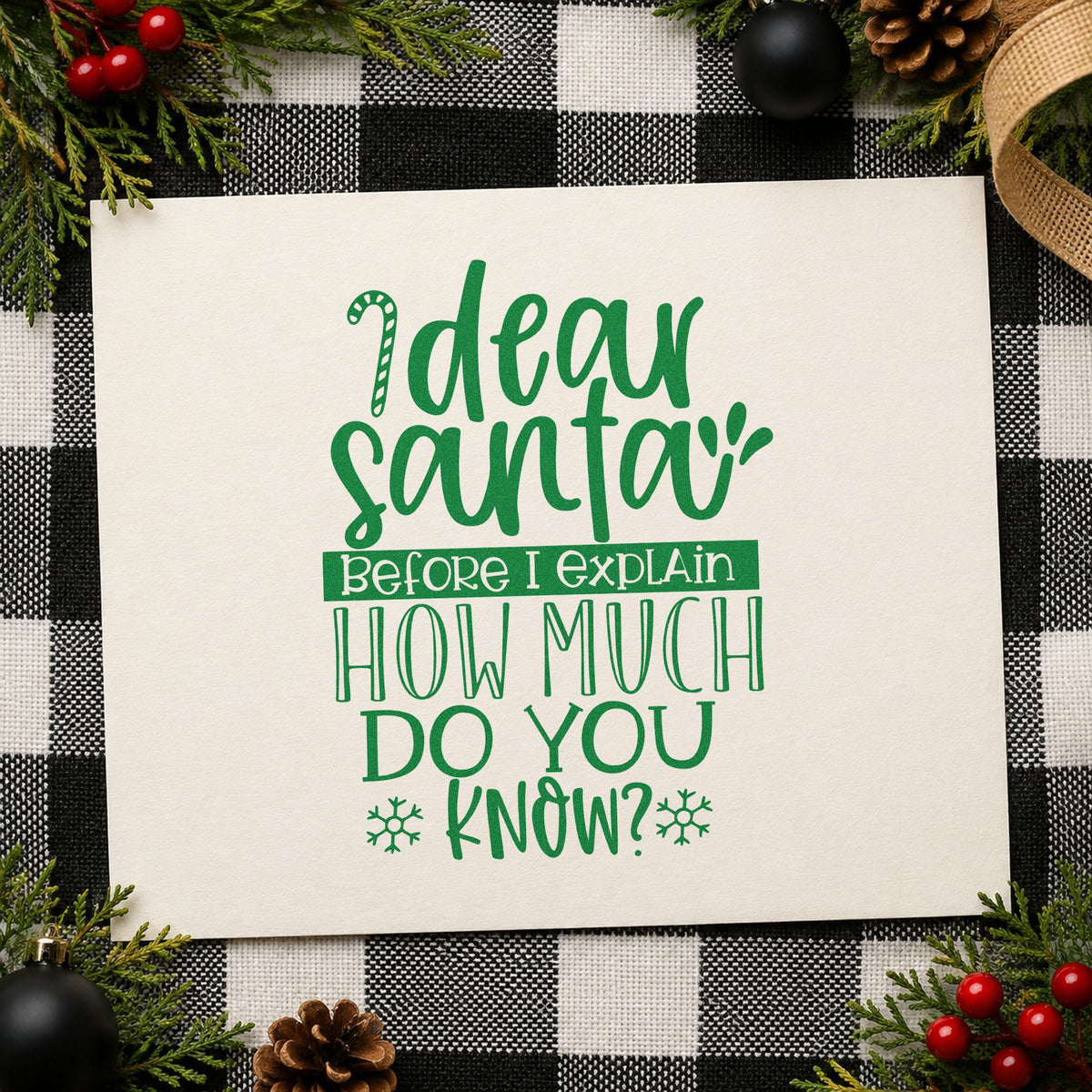 Dear Santa How Much Know Stamp – Self-Inking in use 3
