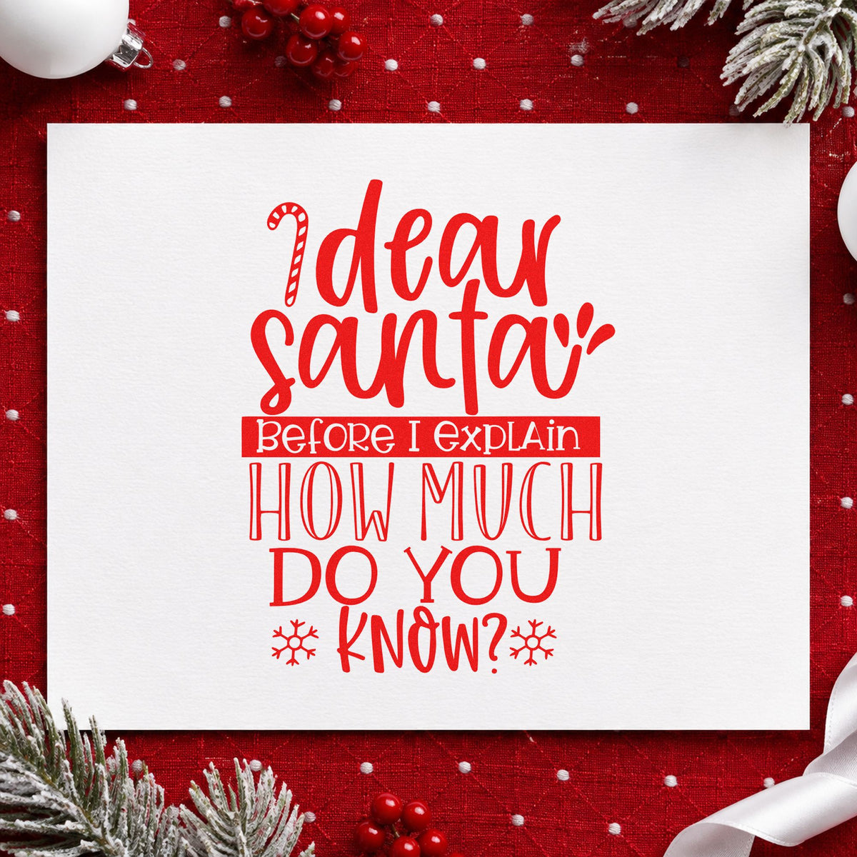 Dear Santa How Much Know Rubber Stamp – Duo Hand in use 7
