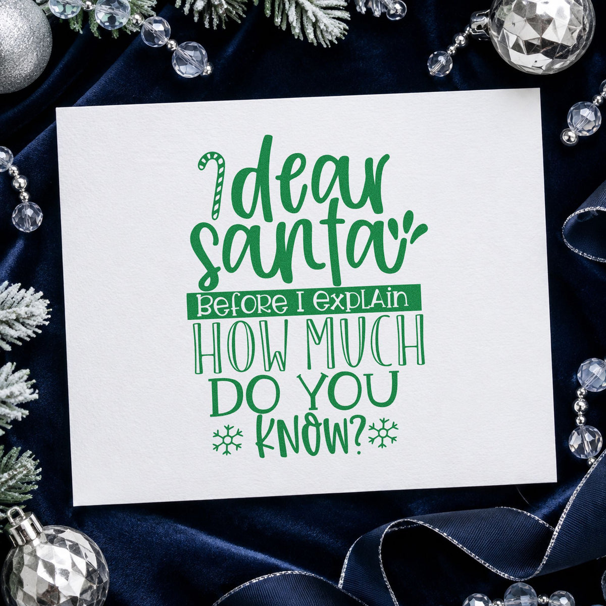 Dear Santa How Much Know Rubber Stamp – Duo Hand in use 8