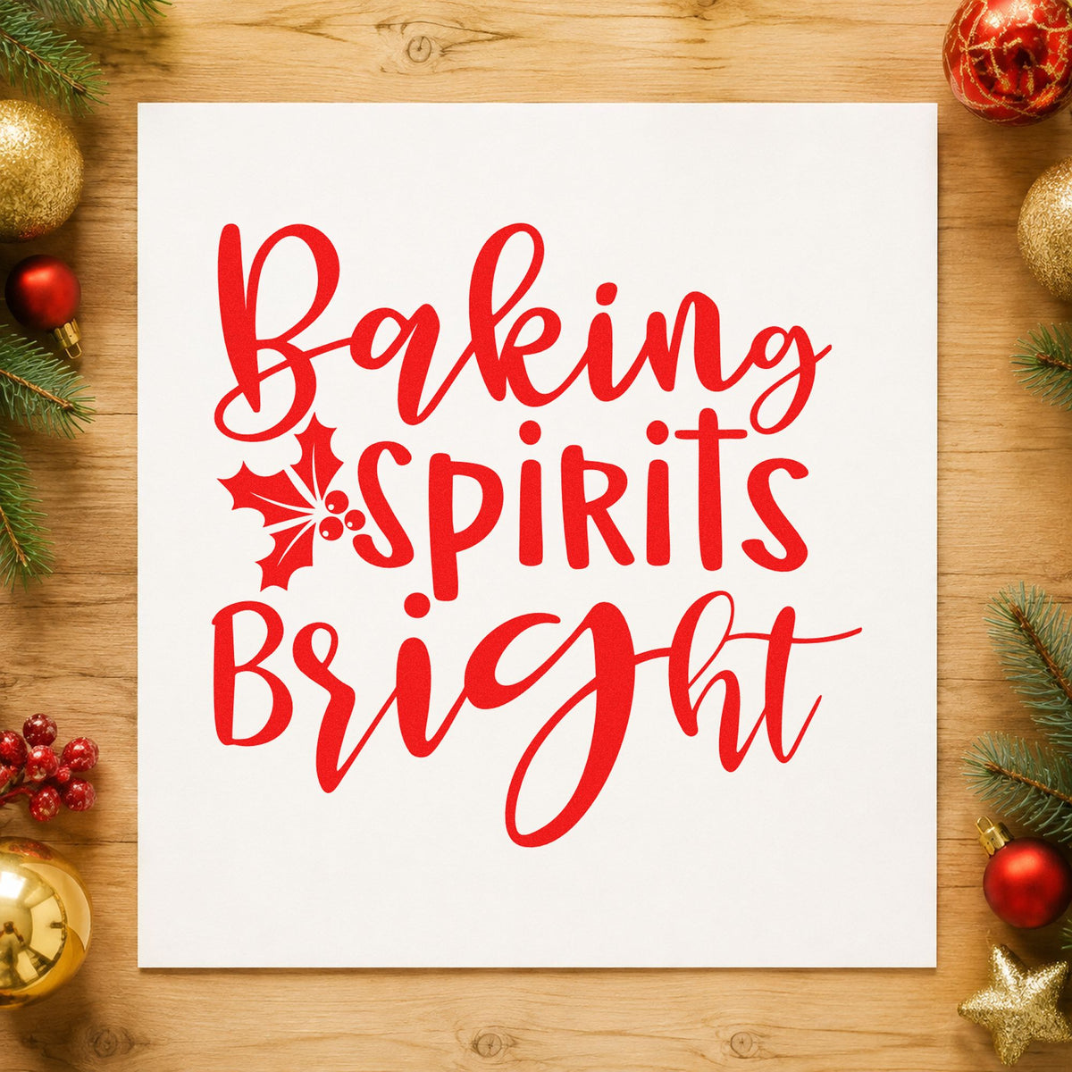 Baking Spirits Bright Holly Lettering Duo Hand Stamp in use 7
