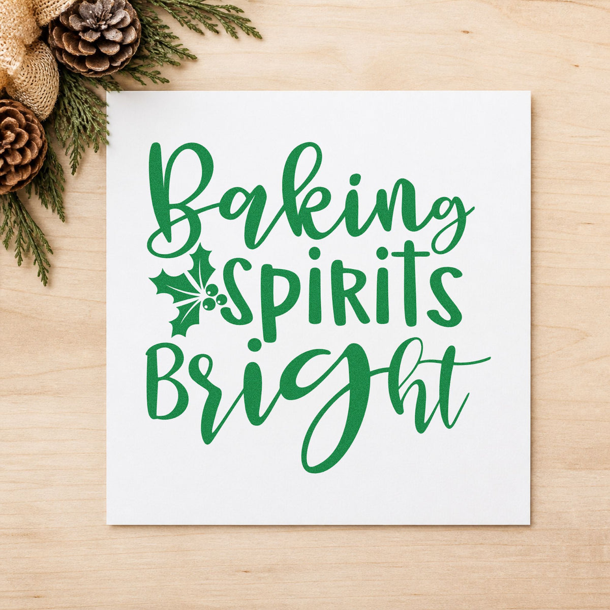 Baking Spirits Bright Holly Lettering Duo Hand Stamp in use 8