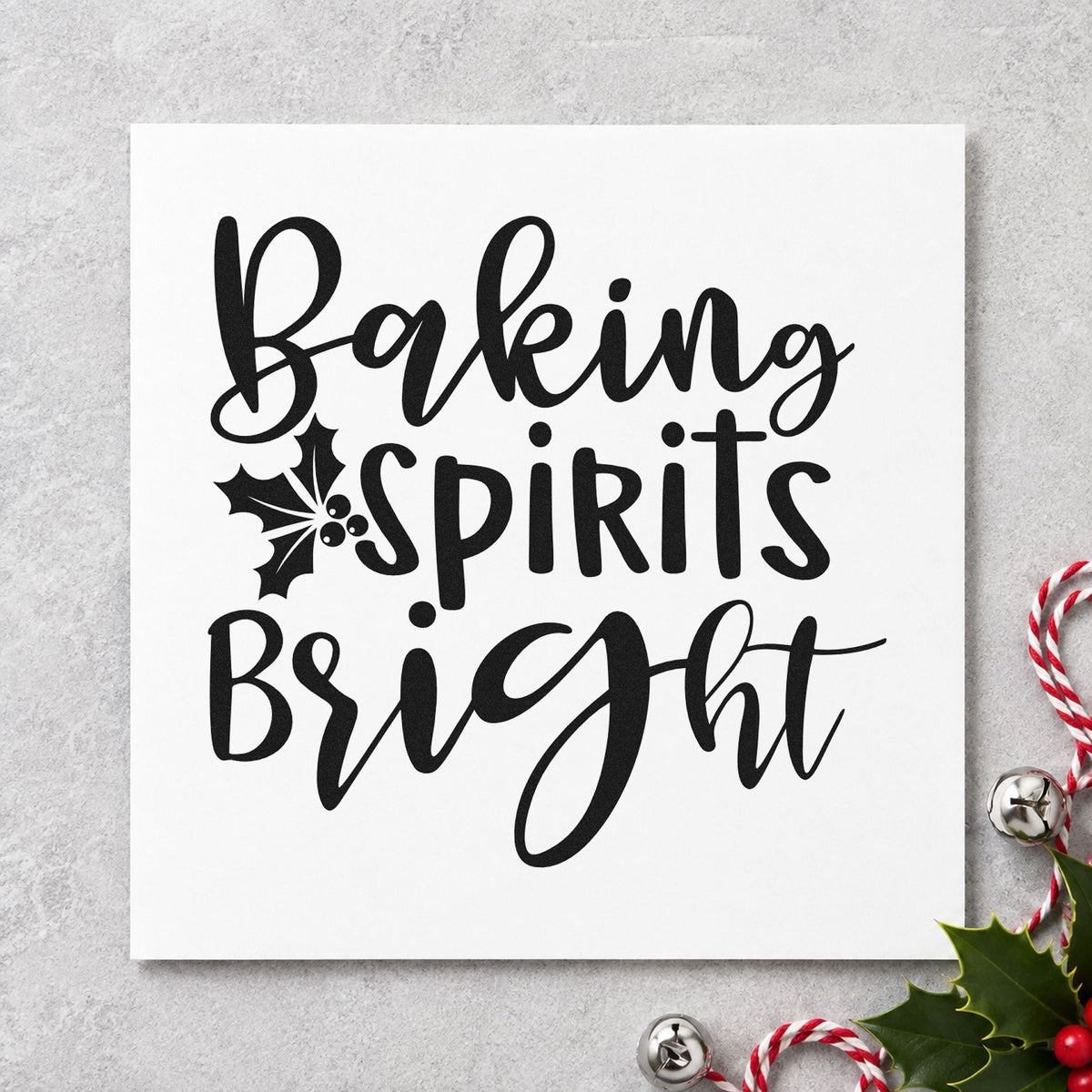 Baking Spirits Bright Holly Lettering Duo Hand Stamp in use 9