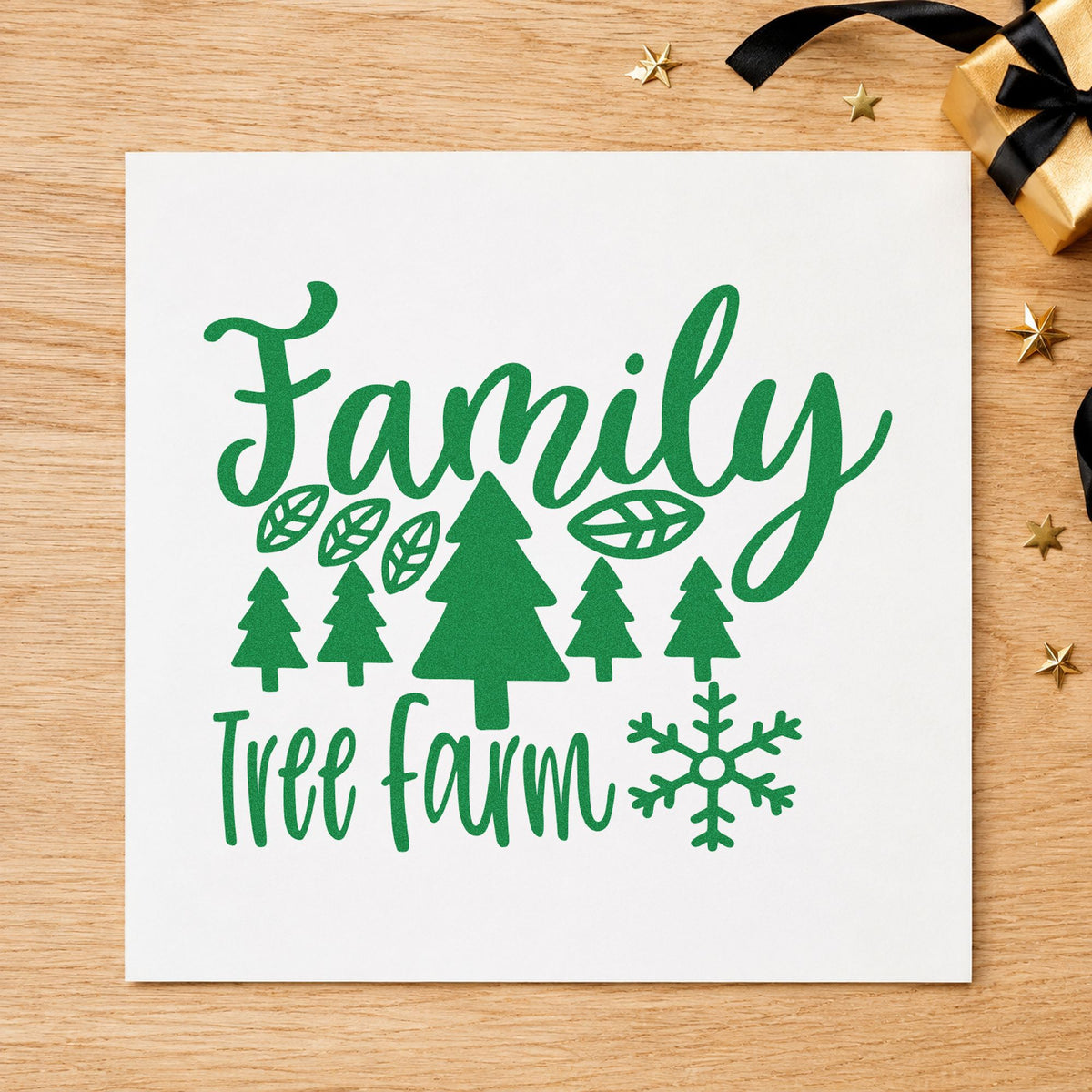 Pre-Inked Family Tree Farm Winter Pine Motif Stamp – PSI in use 3