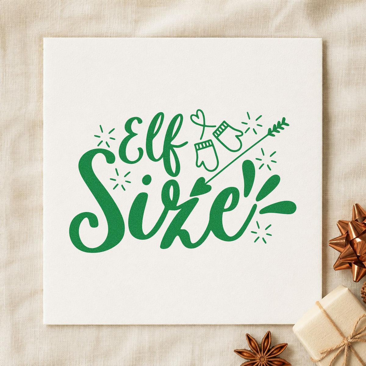 Elf Size Mittens Arrow Compact Pre-Inked Stamp – Slim in use 3