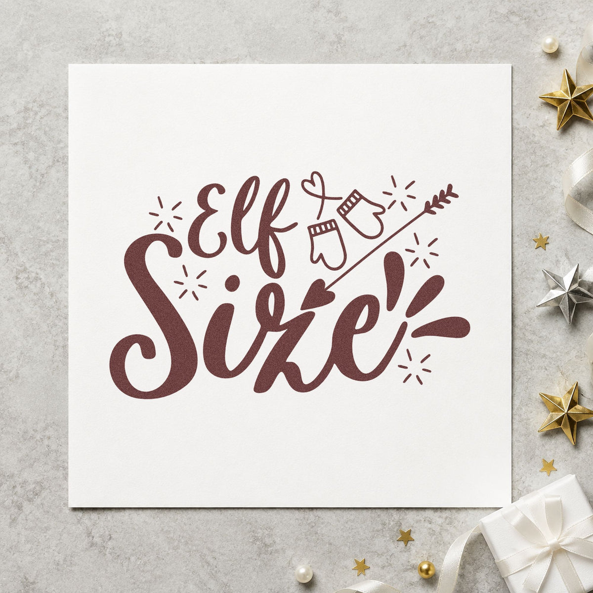 Elf Size Mittens Arrow Compact Pre-Inked Stamp – Slim in use 4