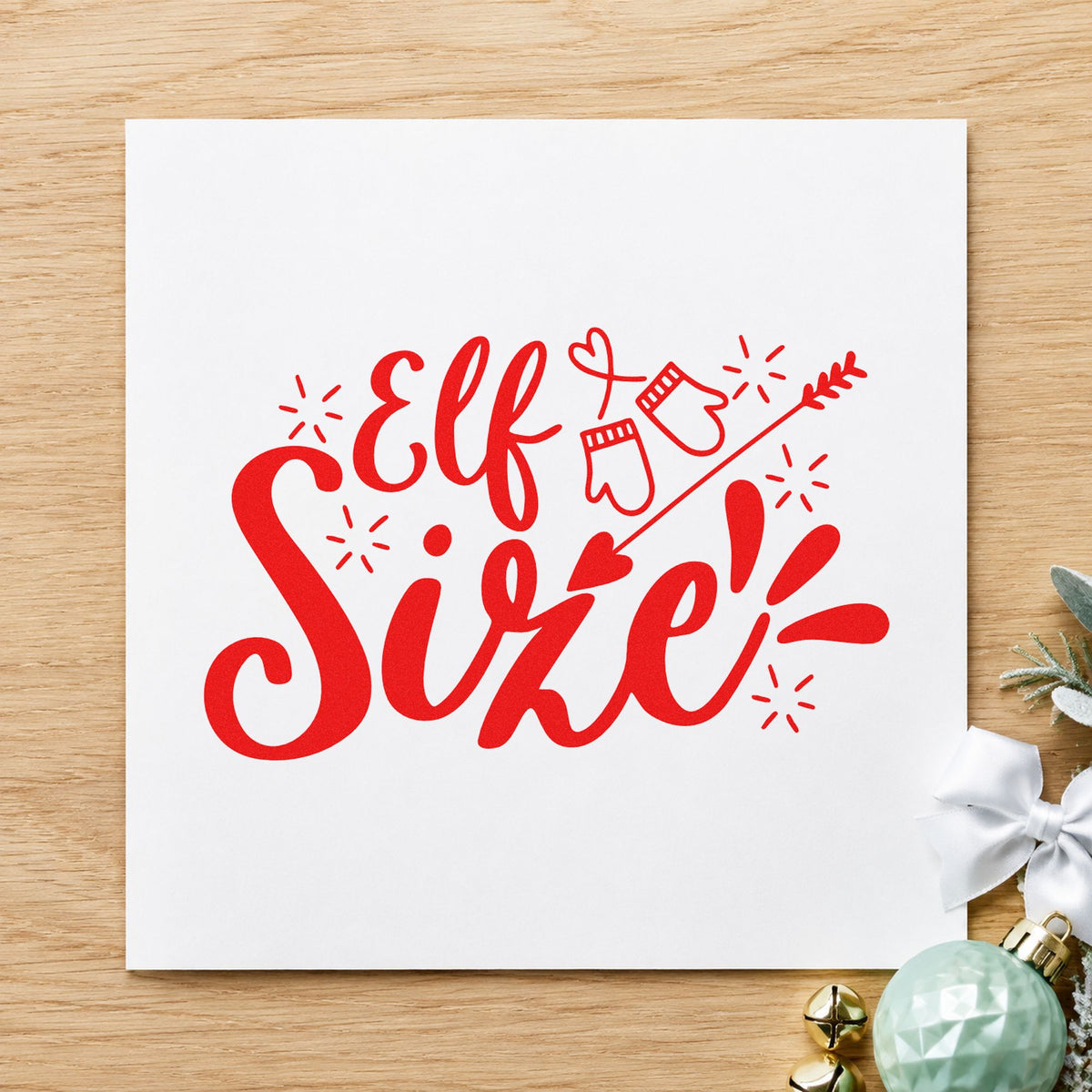 Elf Size Mittens Arrow Compact Pre-Inked Stamp – Slim in use 5