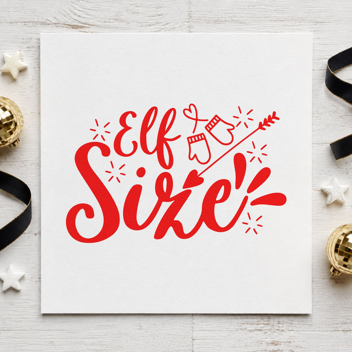 Elf Size Mittens Arrow Compact Pre-Inked Stamp – Slim in use 7
