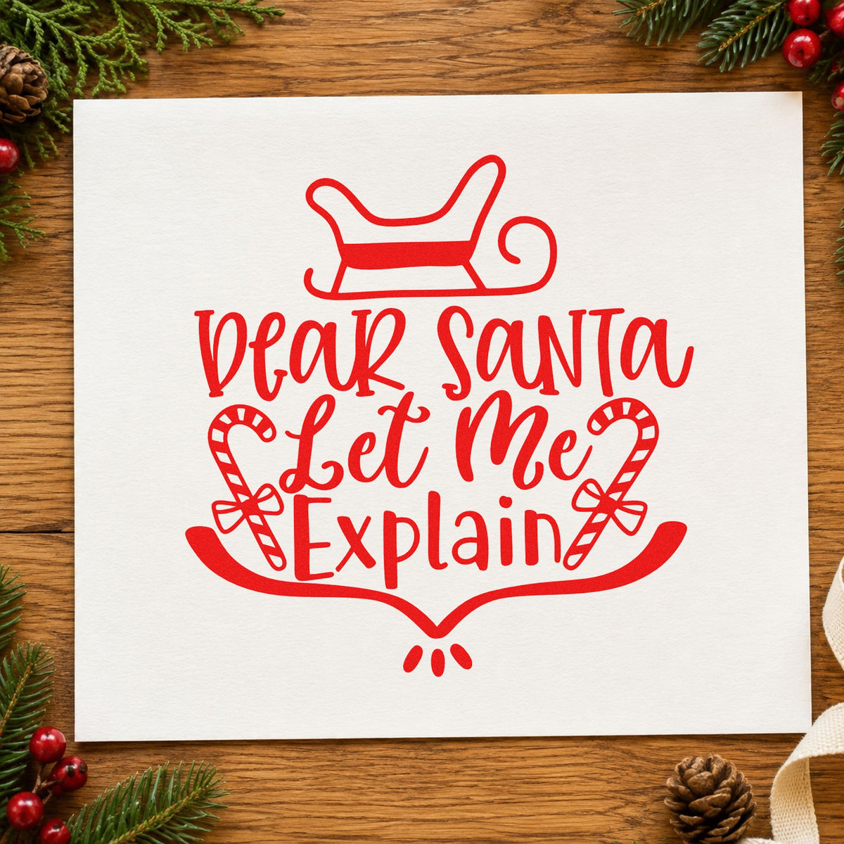 Dear Santa Let Me Explain Candy Cane Pre-Inked Stamp – Slim in use 7
