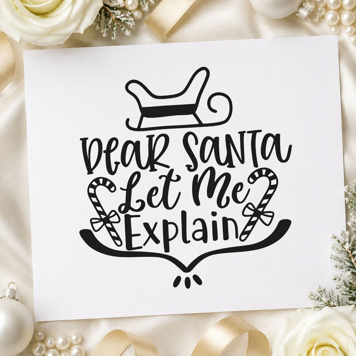 Dear Santa Let Me Explain Candy Cane Self-Inking Stamp in use 9