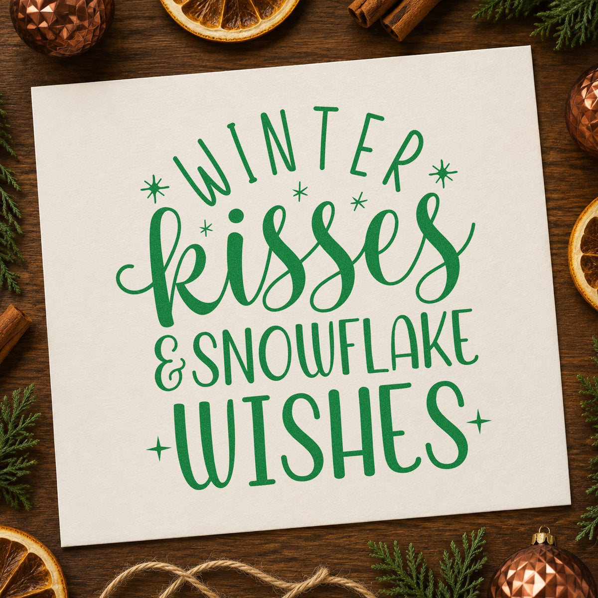 Winter Kisses & Snowflake Wishes Stamp – Duo Hand in use 8