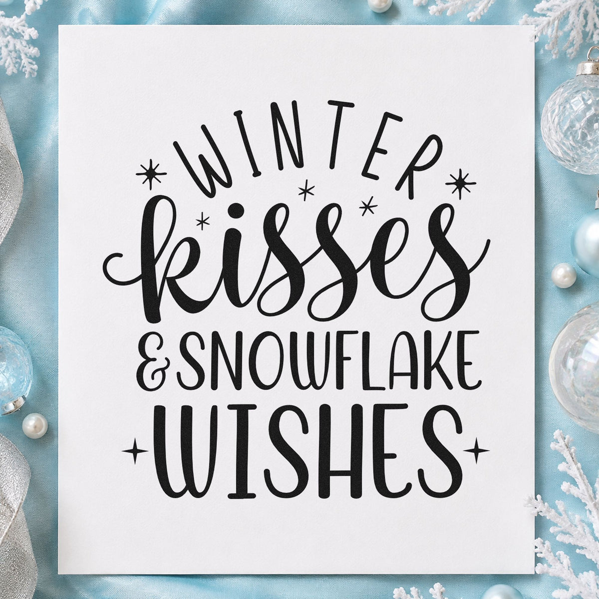 Winter Kisses & Snowflake Wishes Slim Pre-Inked Stamp in use 9
