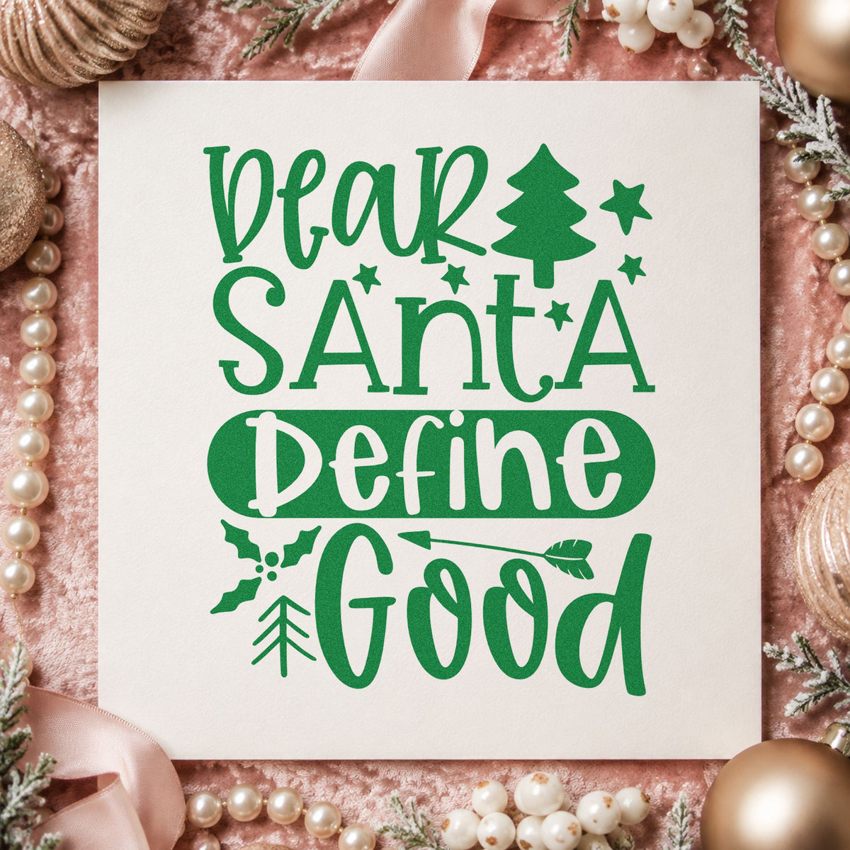 Dear Santa Define Good Tree Holly Hand Stamp – Duo in use 8