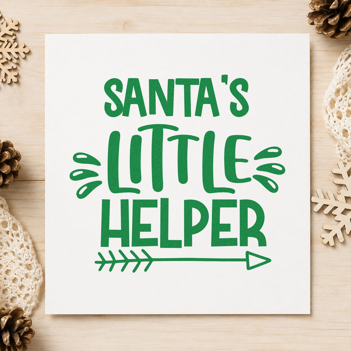 Duo Hand Santa's Little Helper Arrow Rubber Stamp in use 3