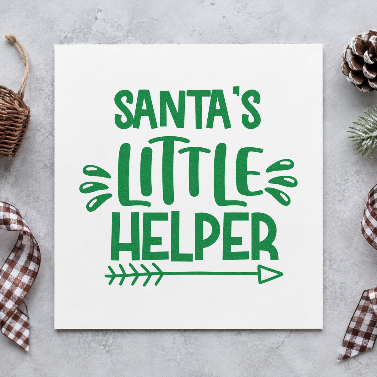 Duo Hand Santa's Little Helper Arrow Rubber Stamp in use 6