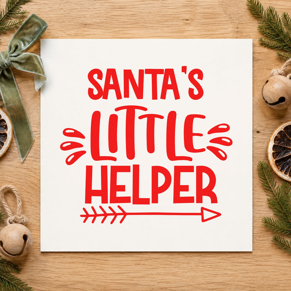 Duo Hand Santa's Little Helper Arrow Rubber Stamp in use 7