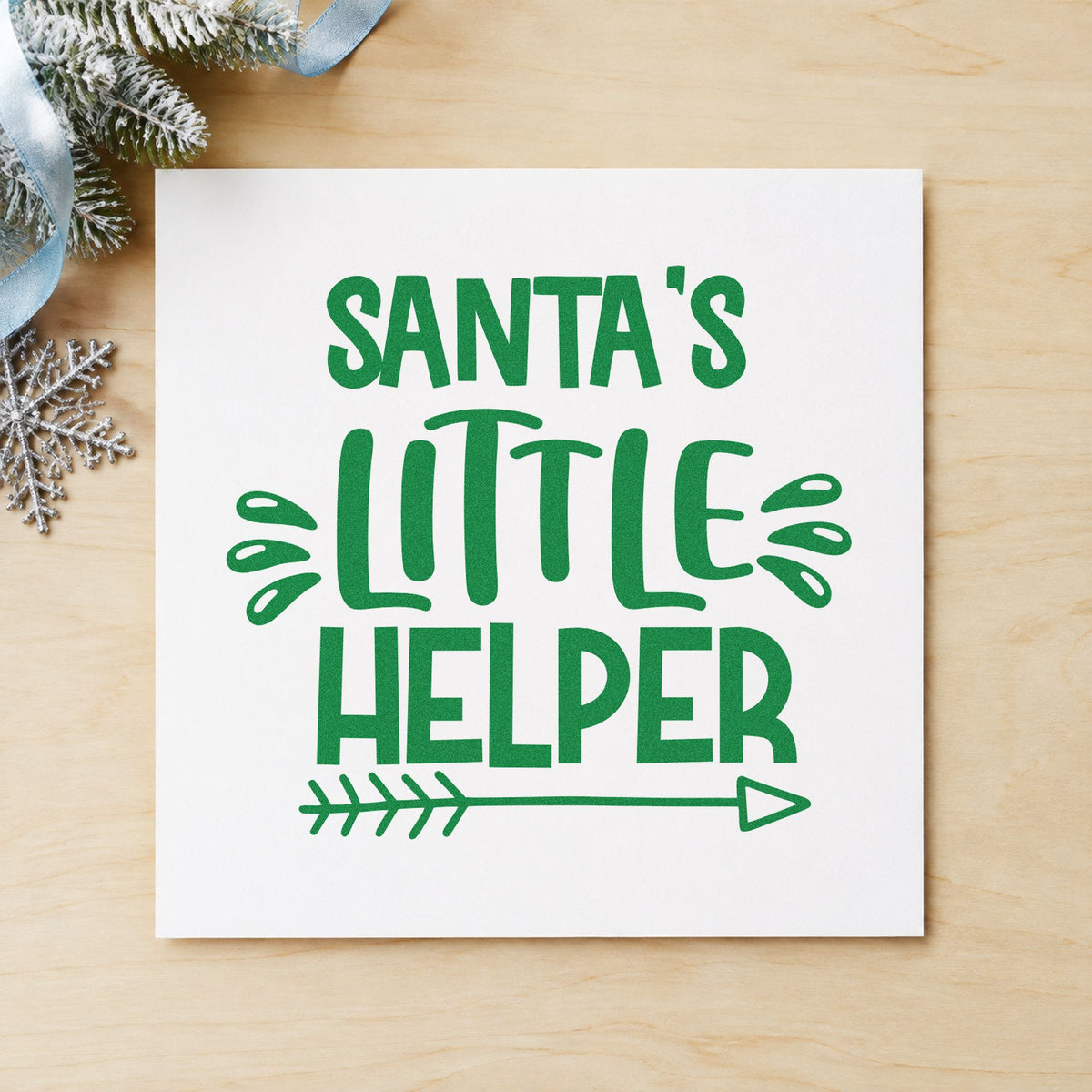 Duo Hand Santa's Little Helper Arrow Rubber Stamp in use 8