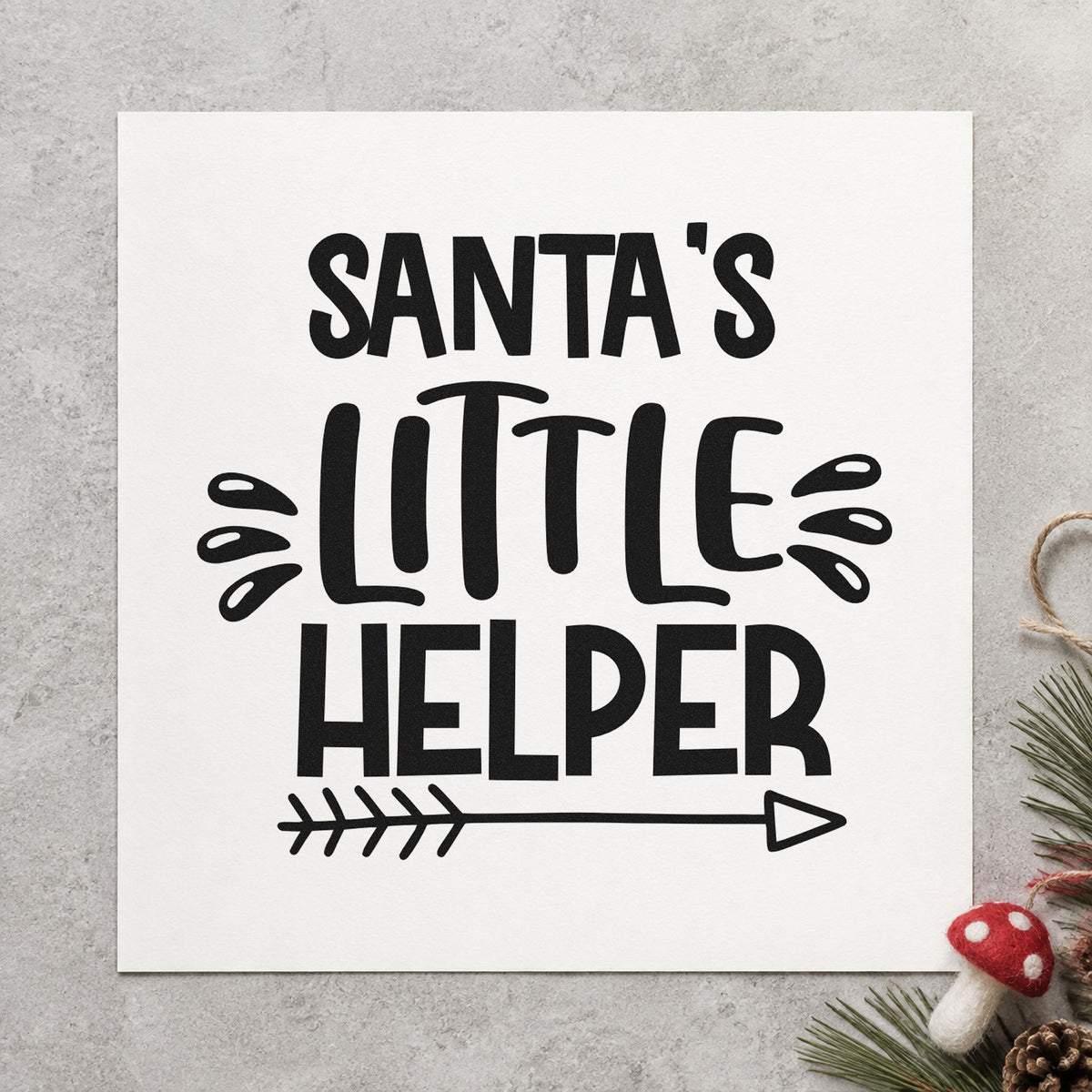 Duo Hand Santa's Little Helper Arrow Rubber Stamp in use 9