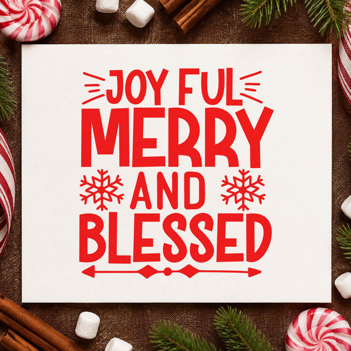 Joyful Merry And Blessed Snowflakes Arrow Stamp – Self-Inking in use 5