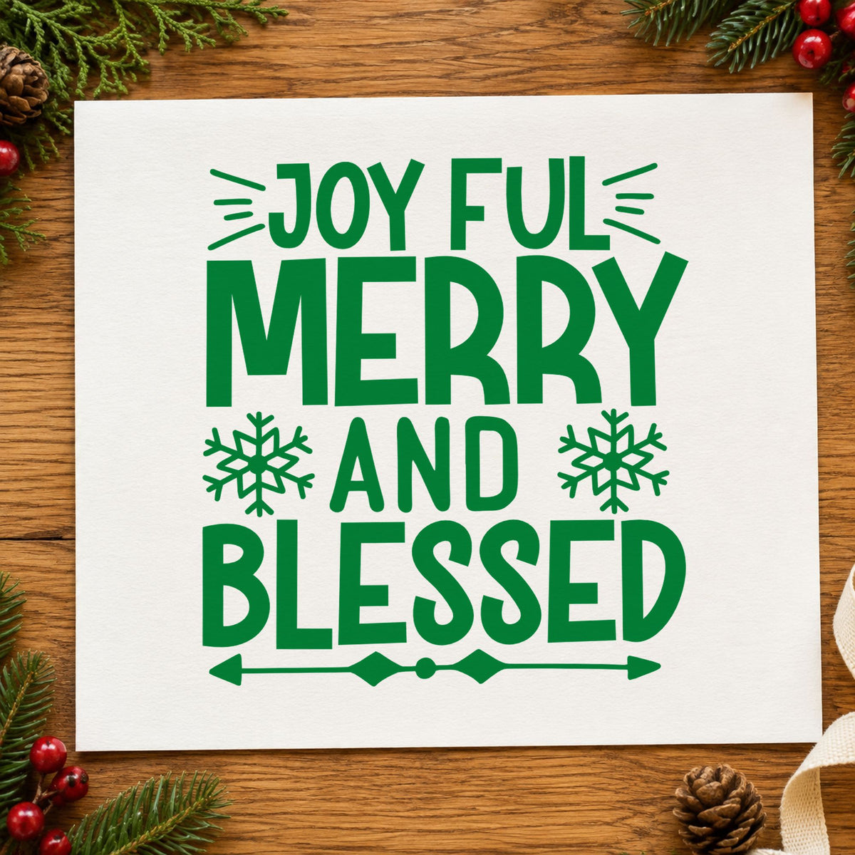 Joyful Merry And Blessed Snowflakes Arrow Stamp – Self-Inking in use 6