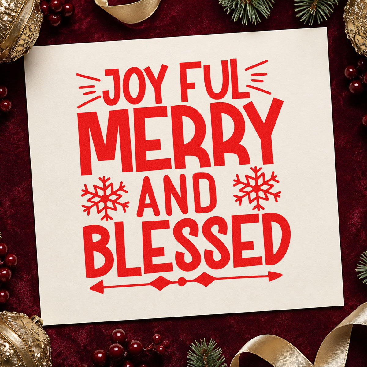 Joyful Merry And Blessed Snowflakes Arrow PSI Pre-Inked Stamp in use 7