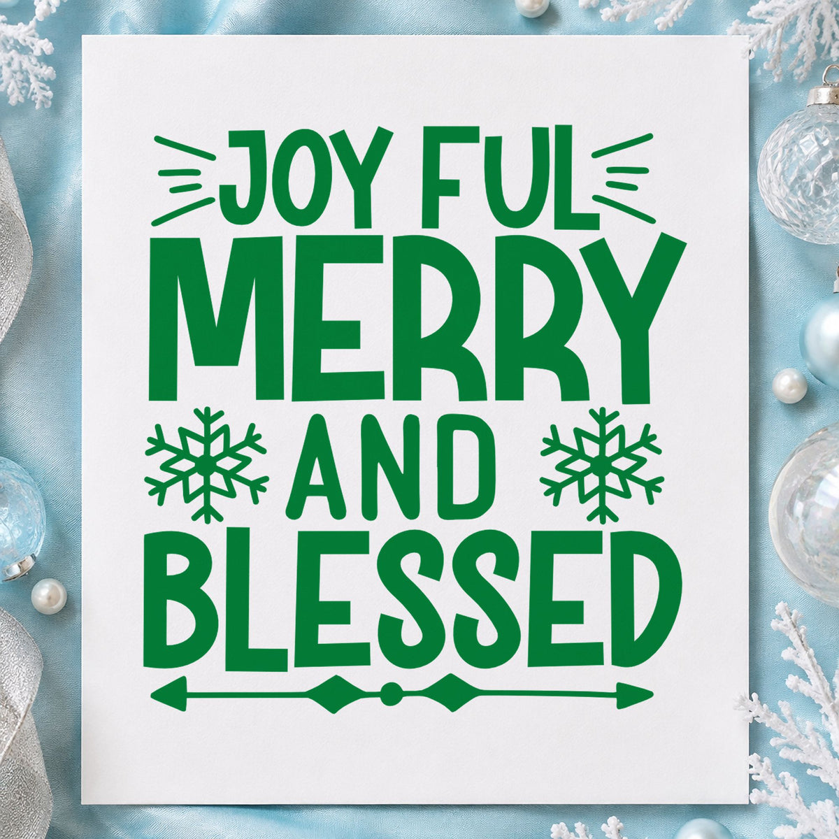 Joyful Merry And Blessed Snowflakes Arrow PSI Pre-Inked Stamp in use 8