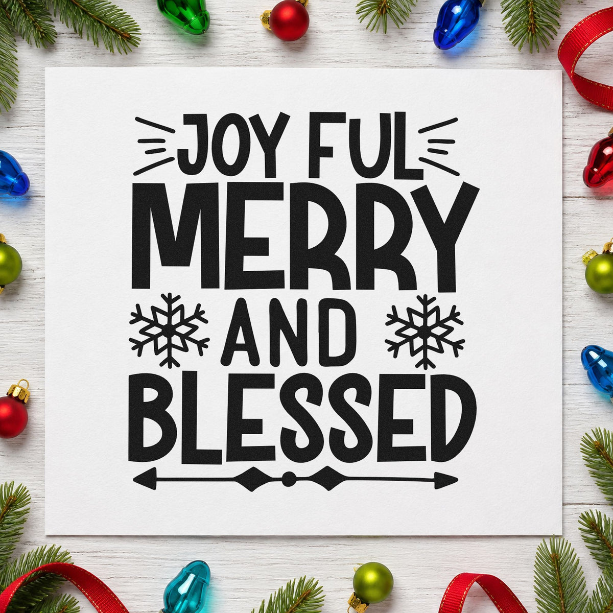 Joyful Merry And Blessed Snowflakes Arrow PSI Pre-Inked Stamp in use 9