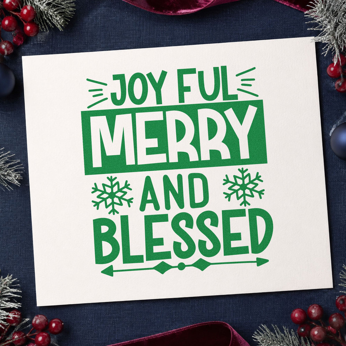 Joyful Merry Blessed Box Compact Pre-Inked Stamp – Slim in use 8