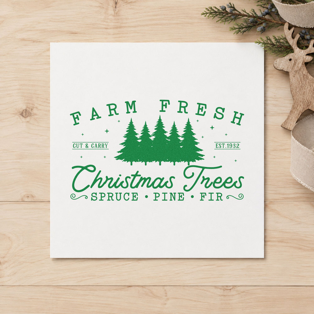 Farm Fresh Christmas Tree Row Stamp – PSI Pre-Inked in use 3