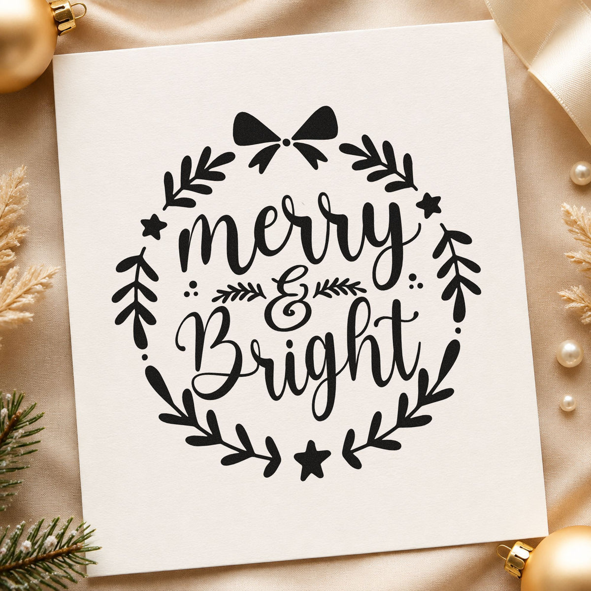 Merry And Bright Wreath Stamp – PSI Pre-Inked in use 9