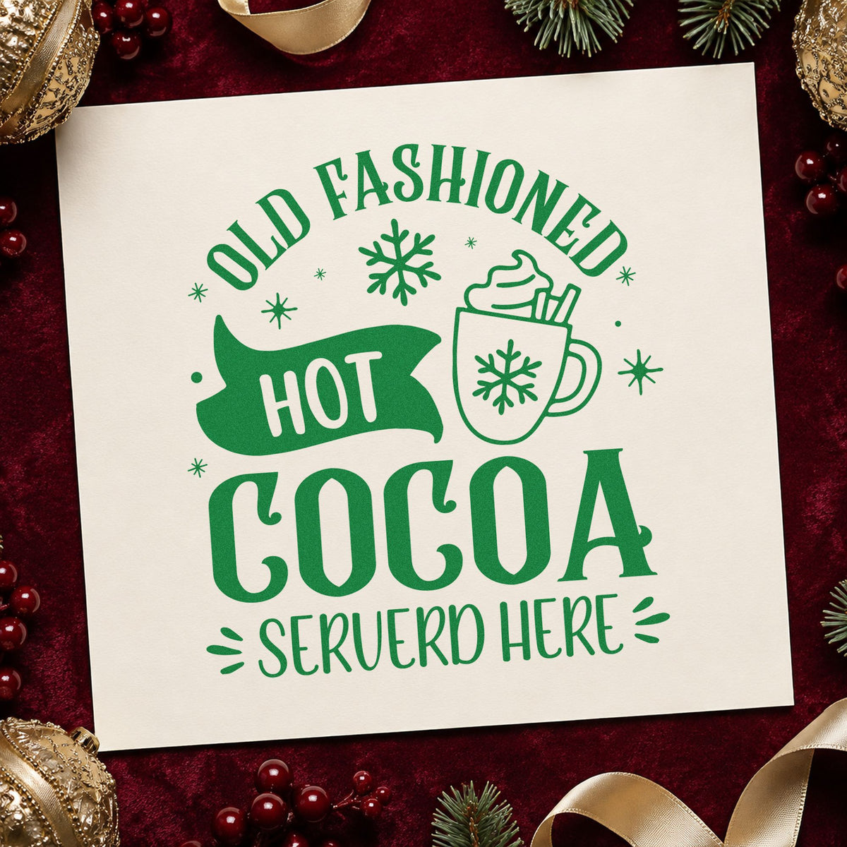Old Fashioned Hot Cocoa PSI Pre-Inked Stamp in use 6