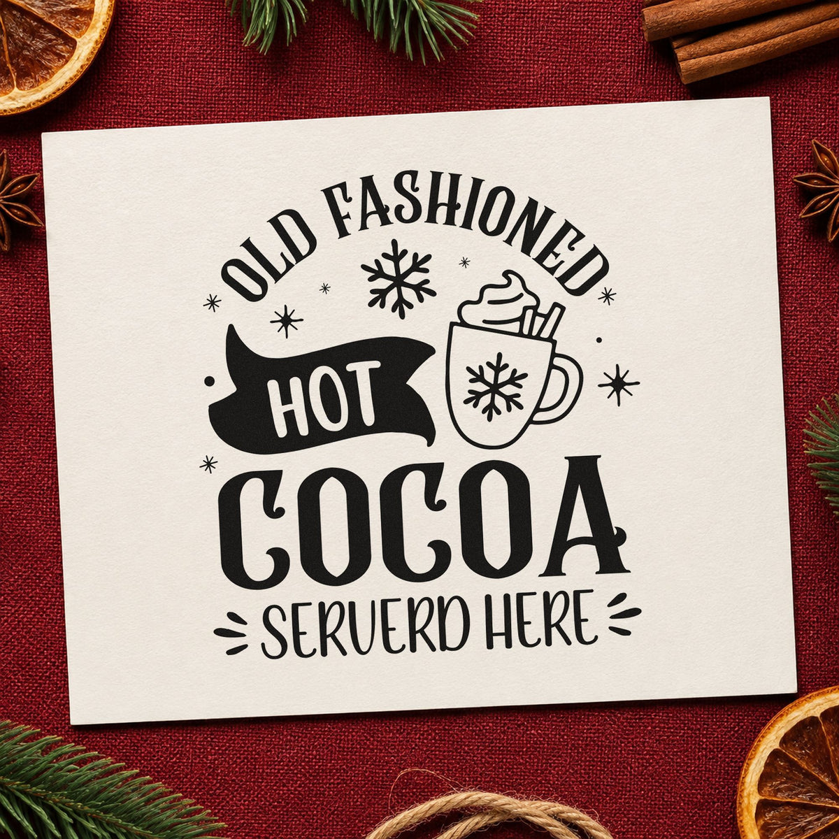 Old Fashioned Hot Cocoa PSI Pre-Inked Stamp in use 9