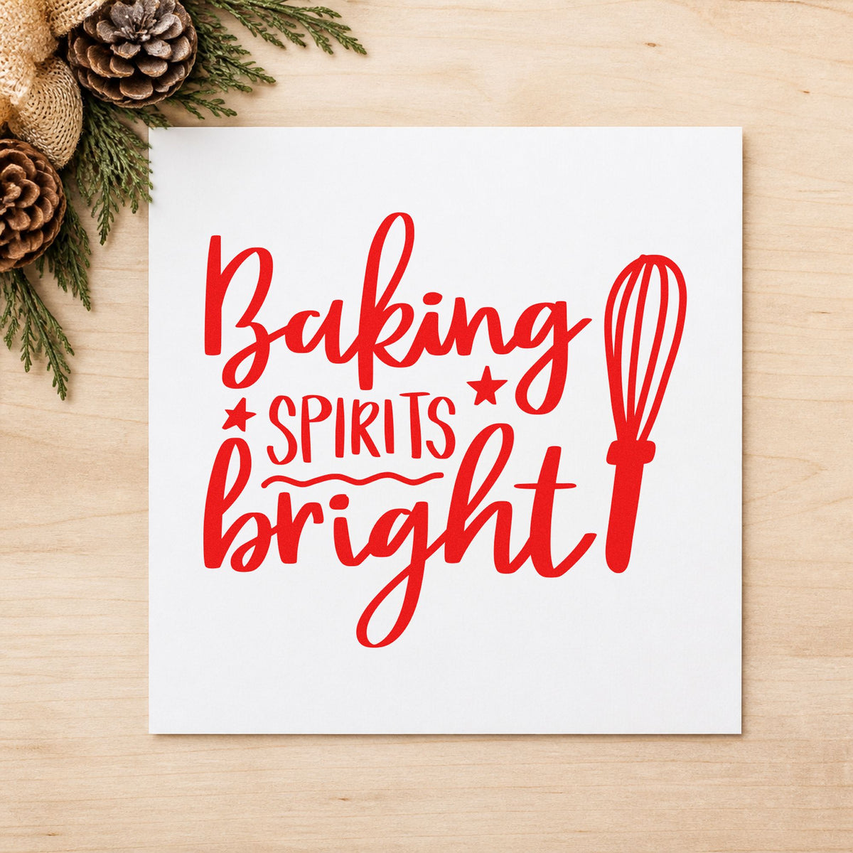 Baking Spirits Bright Whisk With Stars PSI Pre-Inked Stamp in use 5