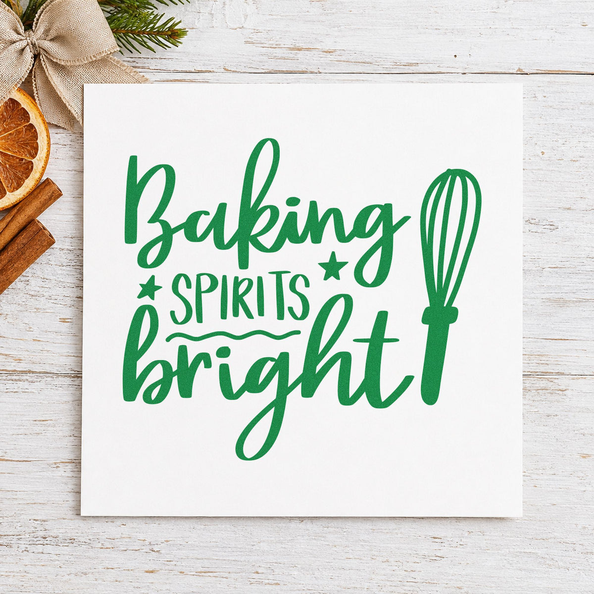 Baking Spirits Bright Whisk With Stars Stamp – Self-Inking in use 6