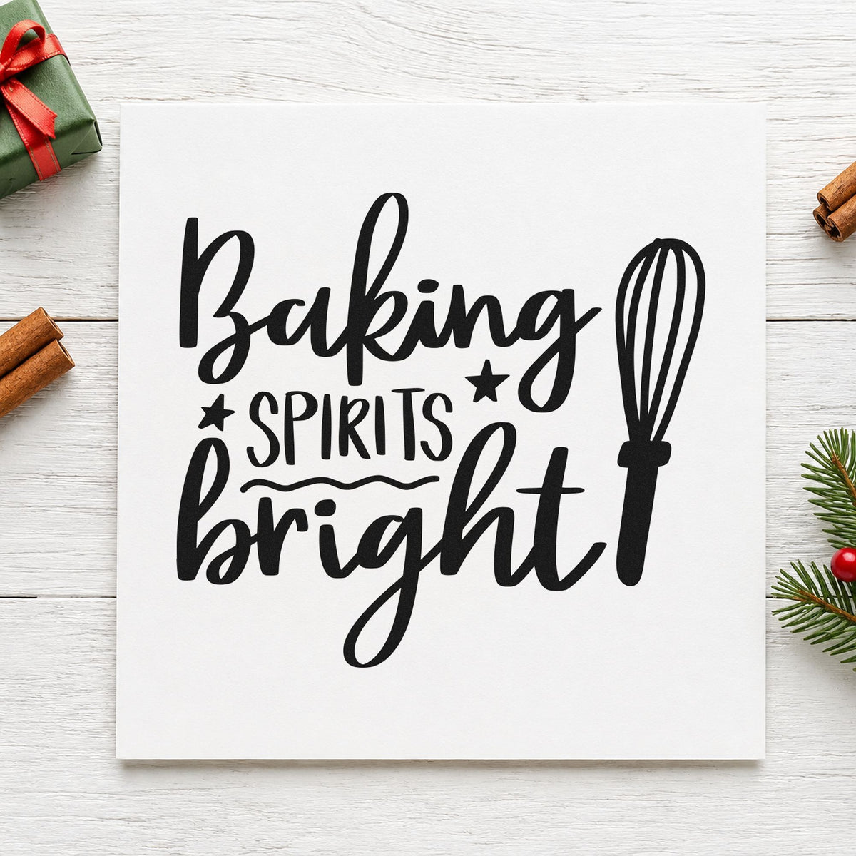 Baking Spirits Bright Whisk With Stars Stamp – Self-Inking in use 9