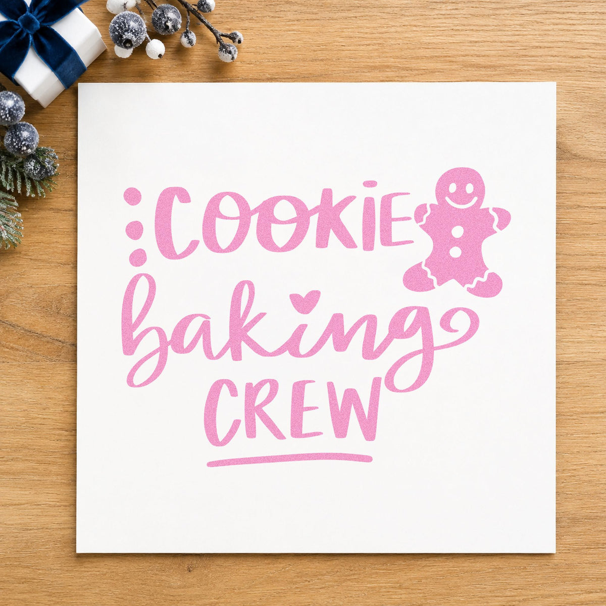 Cookie Baking Crew Gingerbread Lettering Duo Hand Stamp in use 10