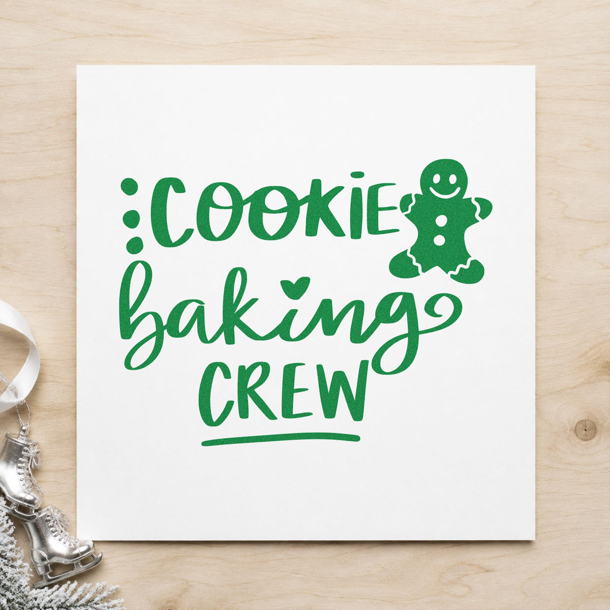 PSI Pre-Inked Cookie Baking Crew Gingerbread Lettering Stamp in use 8