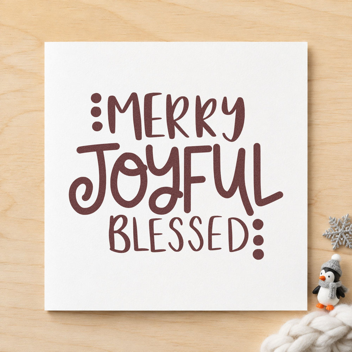 Merry Joyful Blessed Dots Slim Pre-Inked Stamp in use 4