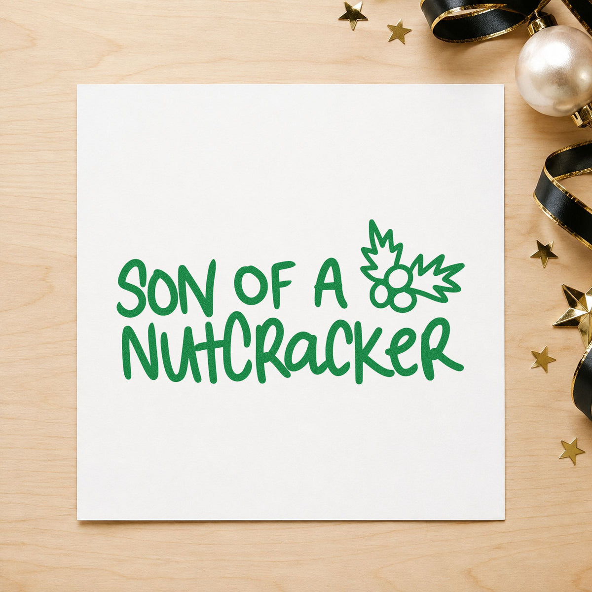 Duo Hand Son Of A Nutcracker Rubber Stamp in use 3