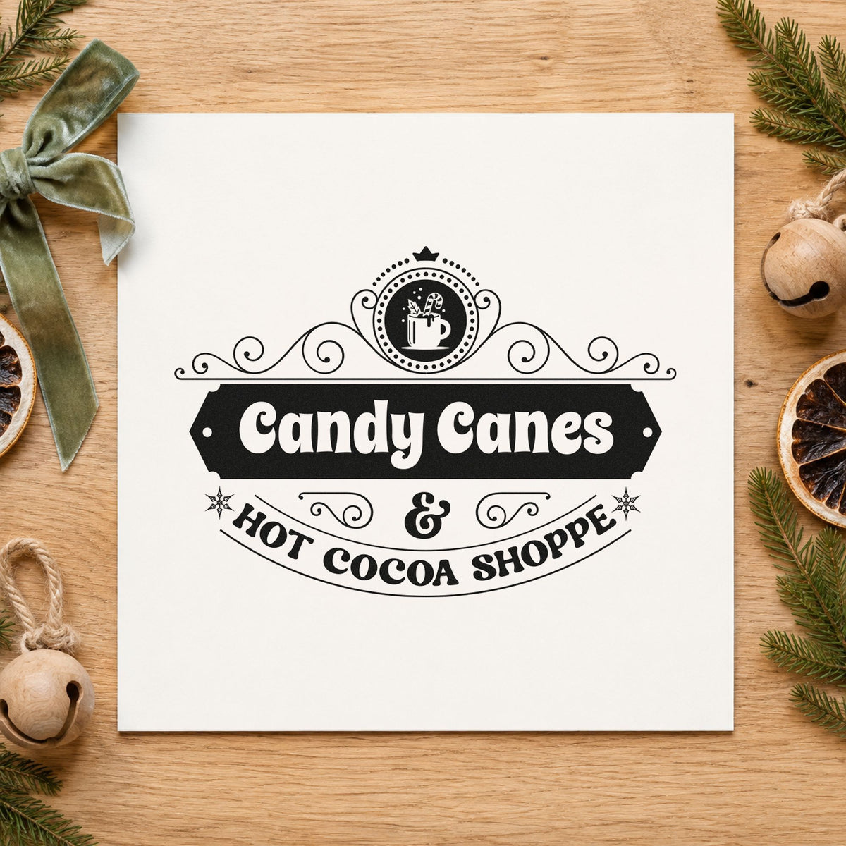 Candy Canes & Hot Cocoa Shoppe Pre-Inked Stamp – PSI in use 3