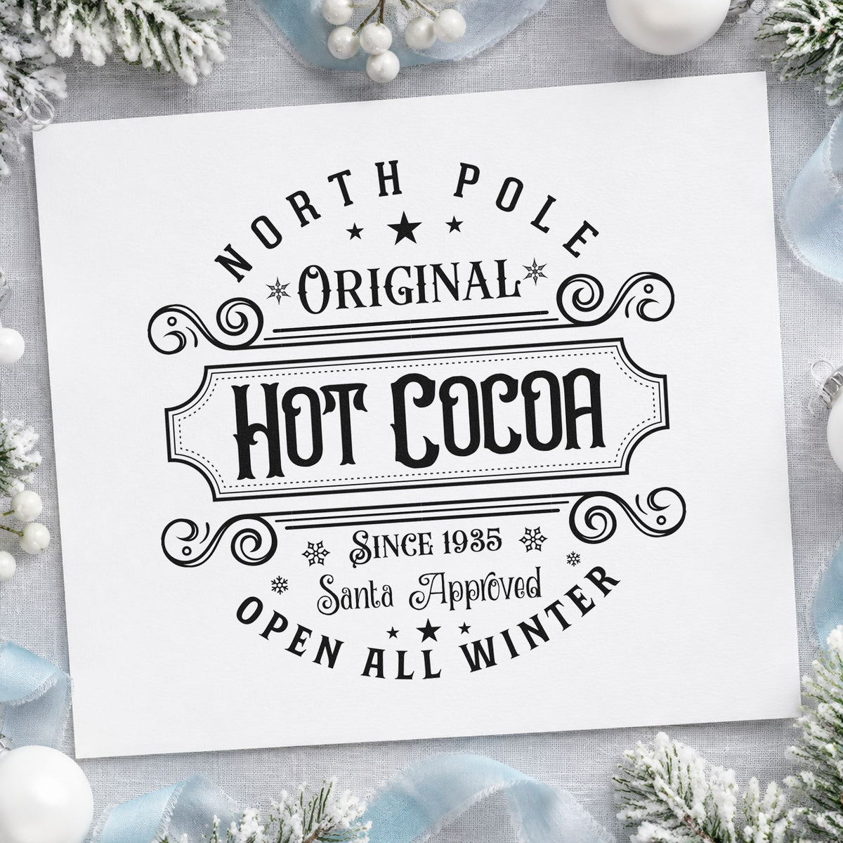 North Pole Original Hot Cocoa Lettering Slim Pre-Inked Stamp in use 4