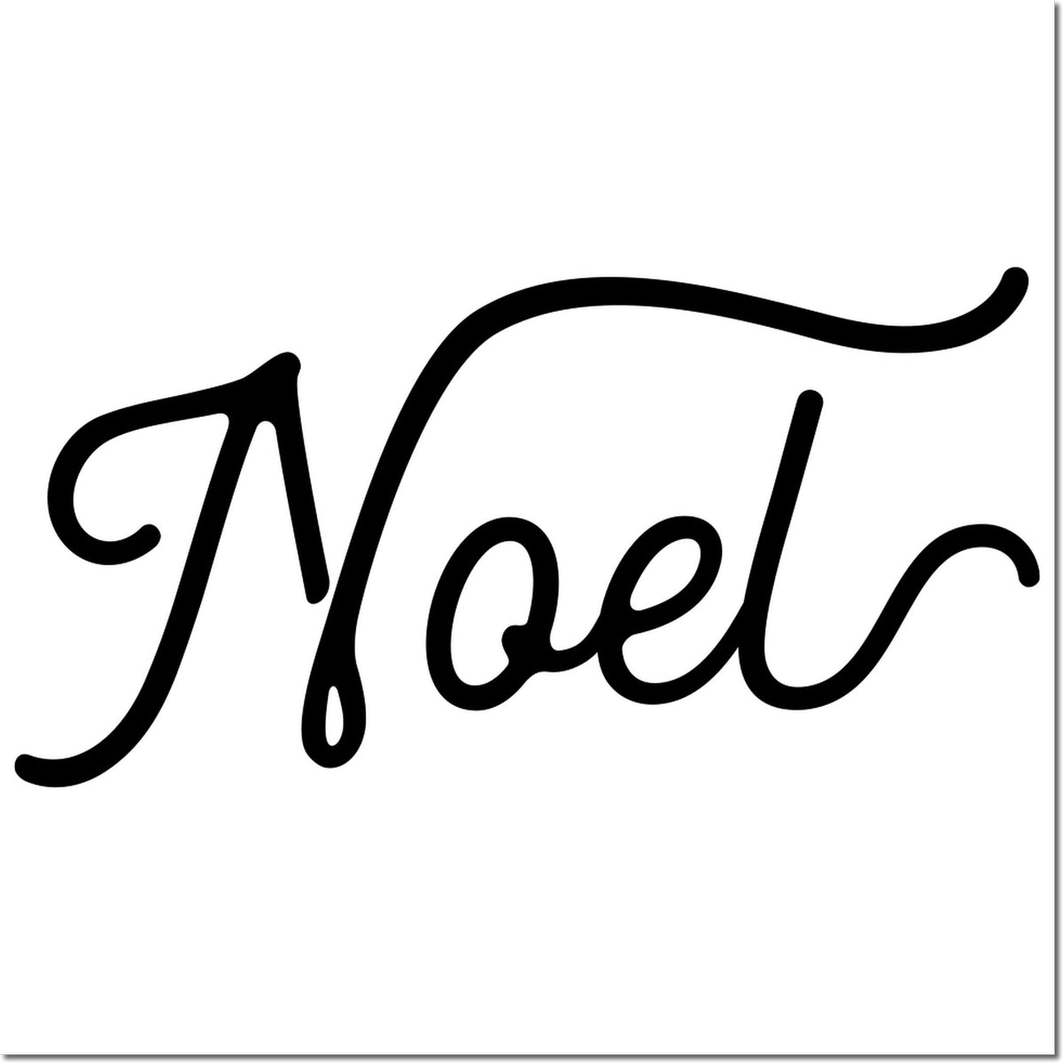 Noel script rubber stamp for Christmas cards, holiday crafts, and festive gift tags.