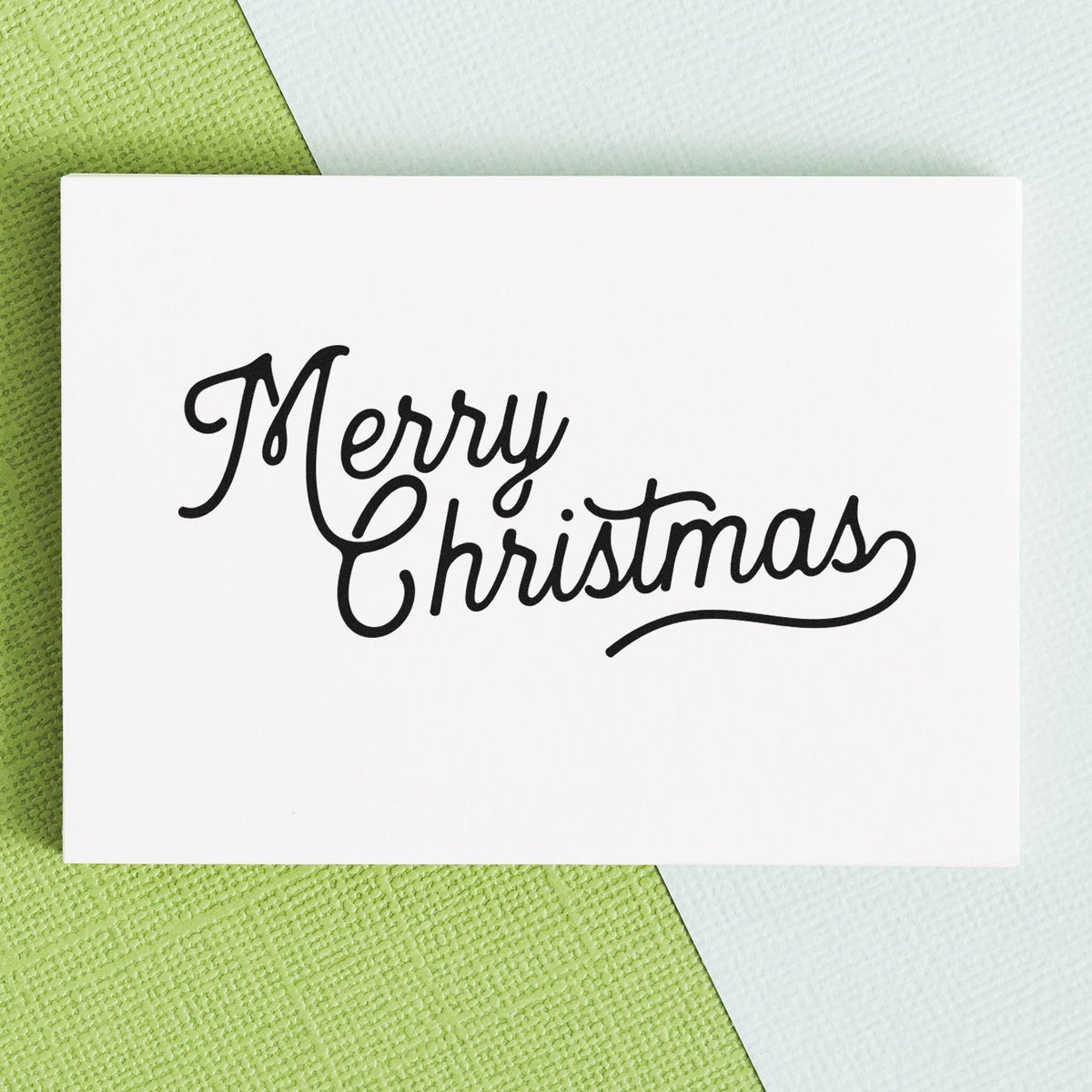 Merry Christmas rubber stamp design in elegant script for holiday cards, crafts, and festive packaging