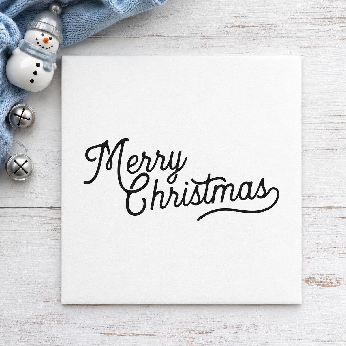 Merry Christmas Underline Flourish Slim Pre-Inked Stamp in use 4