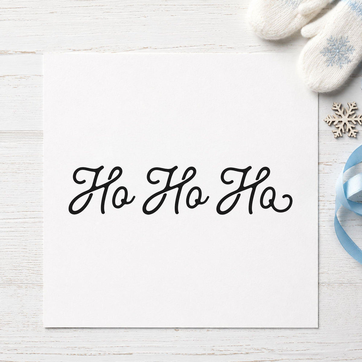 Ho Ho Ho Rubber Stamp – Wood Handle in use 9
