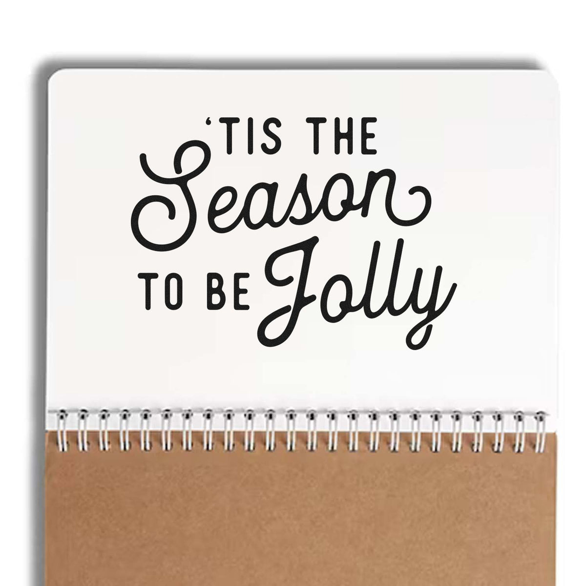 Christmas rubber stamp design with Tis the Season to be Jolly quote for holiday cards and crafts.
