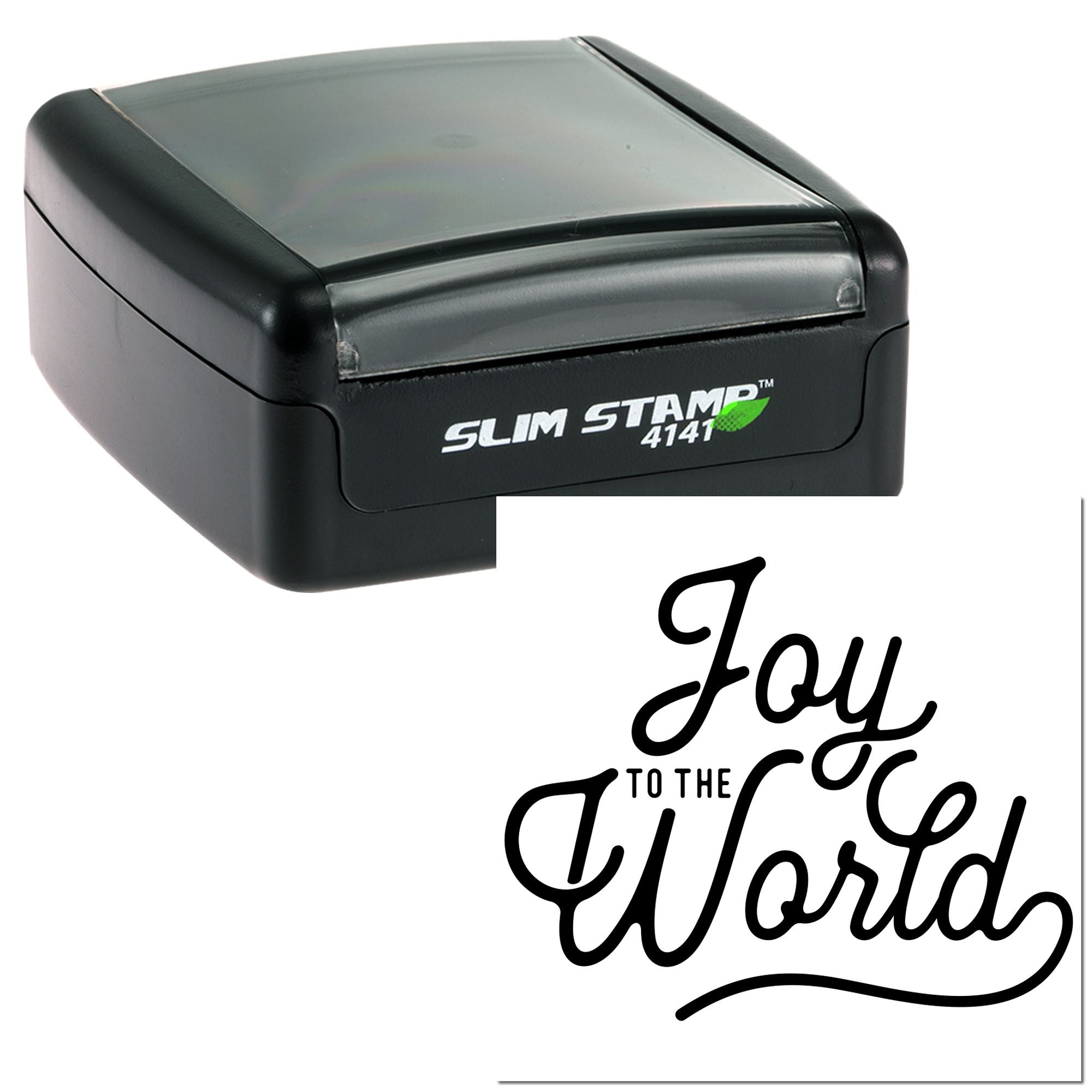 Slim Stamp 4141 rubber stamp with Joy to the World design for Christmas cards, holiday crafts, and custom stationery.