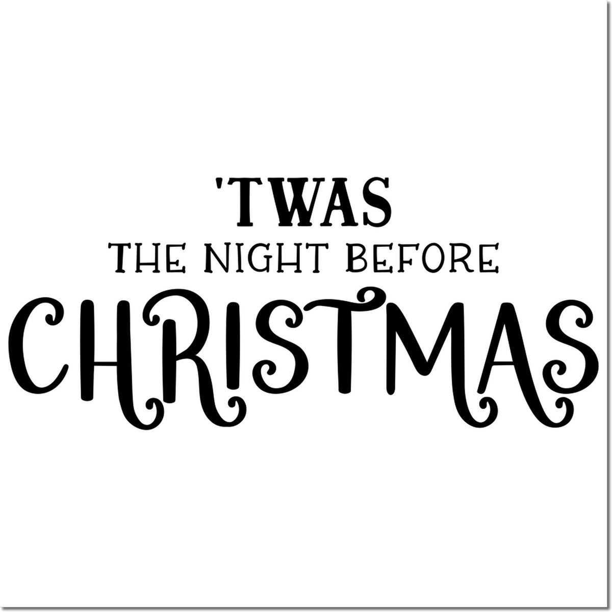 Twas the Night Before Christmas rubber stamp for holiday cards, Christmas crafts, and festive scrapbook projects.